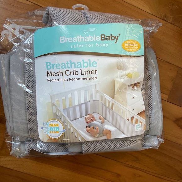 BreathableBaby Classic Breathable Mesh Crib Liner Grey NEW!! - Picture 1 of 7